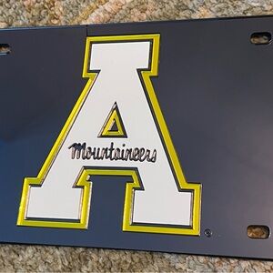 Appalachian State Mountaineers NCAA Black Laser Tag License Plate Rico One Flaw